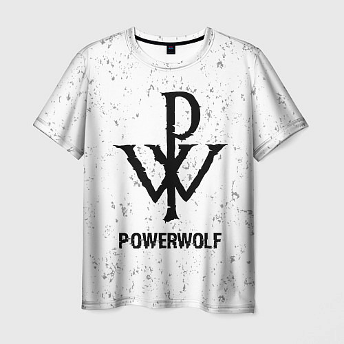Мужская футболка Powerwolf glitch на светлом фоне / 3D-принт – фото 1