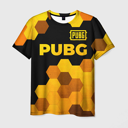 Мужская футболка PUBG - gold gradient: символ сверху / 3D-принт – фото 1