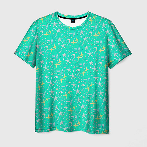Мужская футболка Морские звёзды, ракушки / 3D-принт – фото 1