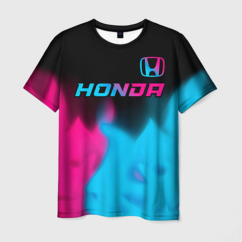 Мужская футболка Honda - neon gradient: символ сверху / 3D-принт – фото 1