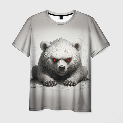 Мужская футболка Агрессивный медвежонок / 3D-принт – фото 1