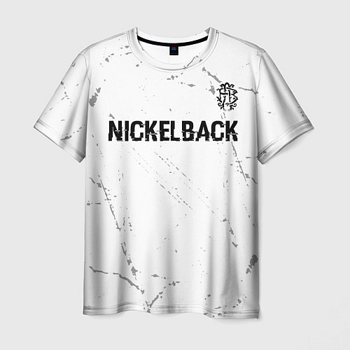 Мужская футболка Nickelback glitch на светлом фоне: символ сверху / 3D-принт – фото 1