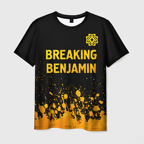 Мужская футболка Breaking Benjamin - gold gradient: символ сверху / 3D-принт – фото 1