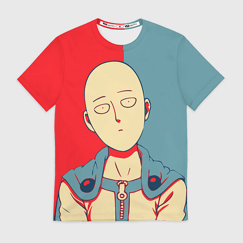 Мужская футболка Saitama hero face / 3D-принт – фото 1