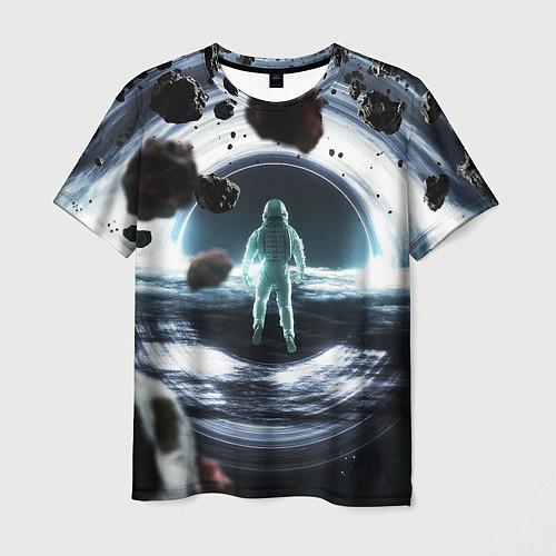 Мужская футболка Black hole astronaut / 3D-принт – фото 1