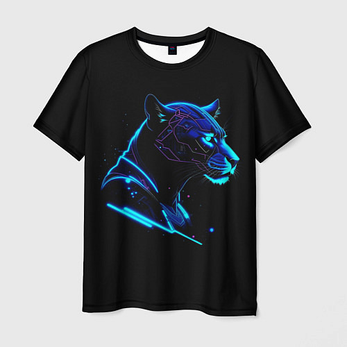 Мужская футболка Пантера киберпан / 3D-принт – фото 1