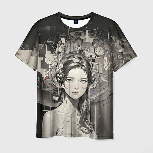 Мужская футболка Девушка потерянная во времени / 3D-принт – фото 1