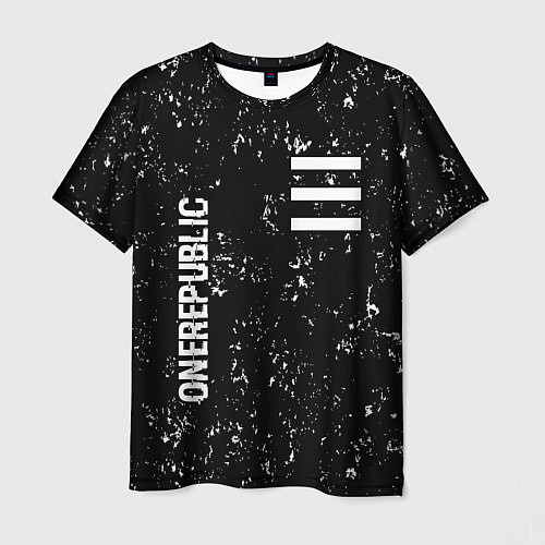 Мужская футболка OneRepublic glitch на темном фоне: надпись, символ / 3D-принт – фото 1