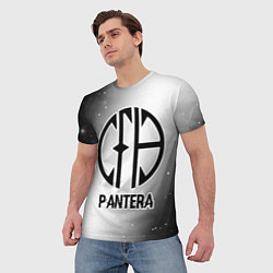 Футболка мужская Pantera glitch на светлом фоне, цвет: 3D-принт — фото 2
