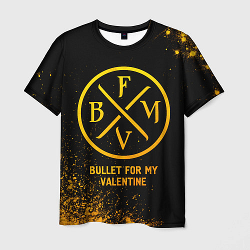 Мужская футболка Bullet For My Valentine - gold gradient / 3D-принт – фото 1