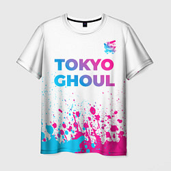 Футболка мужская Tokyo Ghoul neon gradient style: символ сверху, цвет: 3D-принт