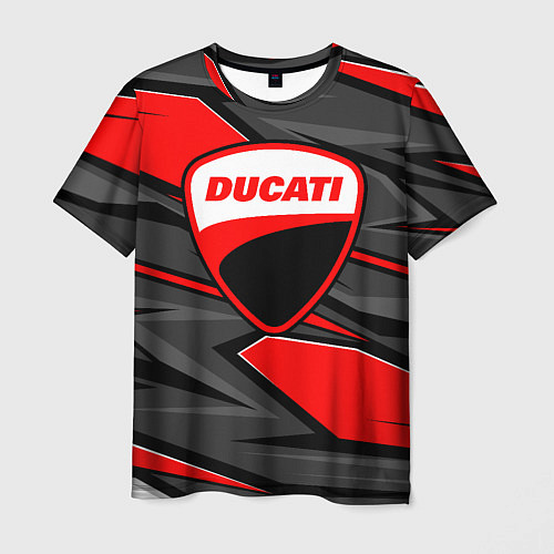 Мужская футболка Ducati - red stripes / 3D-принт – фото 1