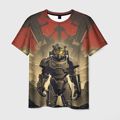 Мужская футболка Воин в силовой броне / 3D-принт – фото 1
