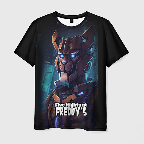 Мужская футболка Five Nights at Freddys Bonnie cyberpunk / 3D-принт – фото 1