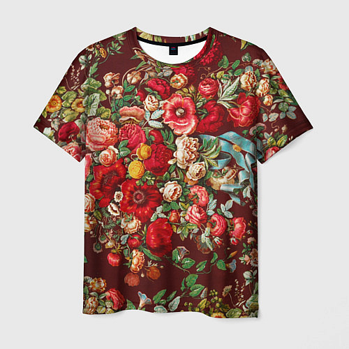 Мужская футболка Платок цветочный узор / 3D-принт – фото 1
