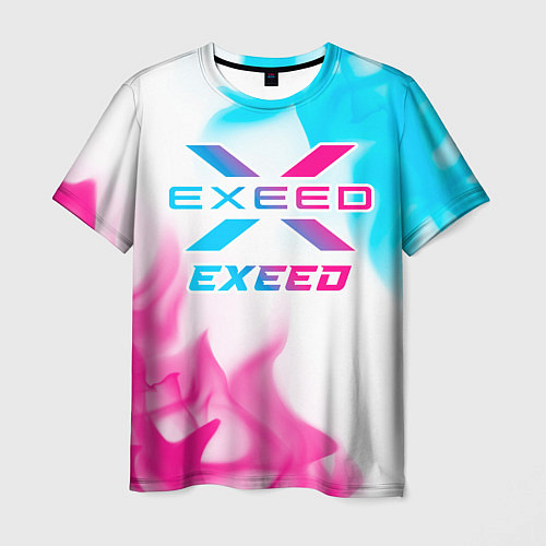 Мужская футболка Exeed neon gradient style / 3D-принт – фото 1