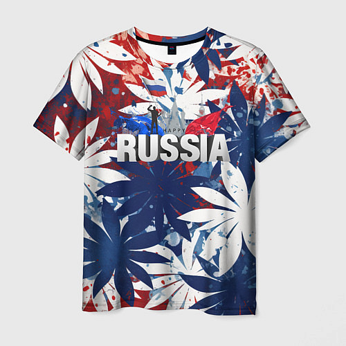 Мужская футболка Russia лепестки / 3D-принт – фото 1