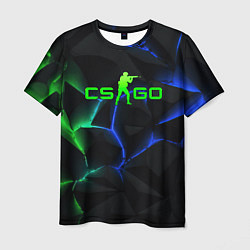 Футболка мужская CS GO green blue neon, цвет: 3D-принт