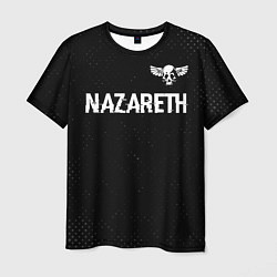 Футболка мужская Nazareth glitch на темном фоне: символ сверху, цвет: 3D-принт