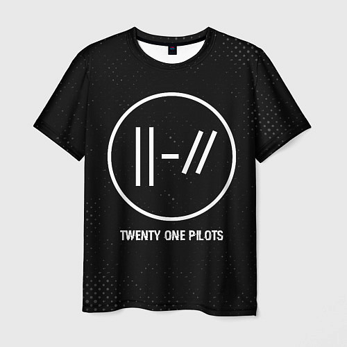 Мужская футболка Twenty One Pilots glitch на темном фоне / 3D-принт – фото 1