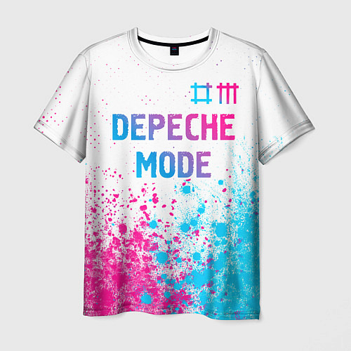 Мужская футболка Depeche Mode neon gradient style: символ сверху / 3D-принт – фото 1