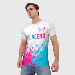 Футболка мужская Placebo neon gradient style: символ сверху, цвет: 3D-принт — фото 2