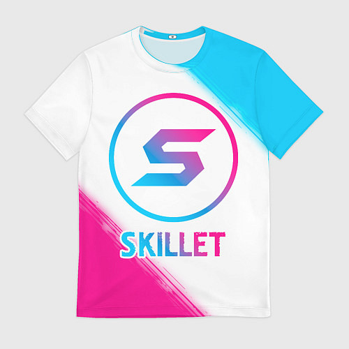 Мужская футболка Skillet neon gradient style / 3D-принт – фото 1