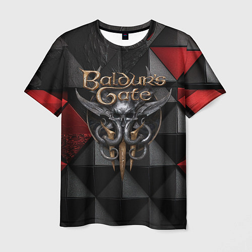 Мужская футболка Baldurs Gate 3 logo red black / 3D-принт – фото 1