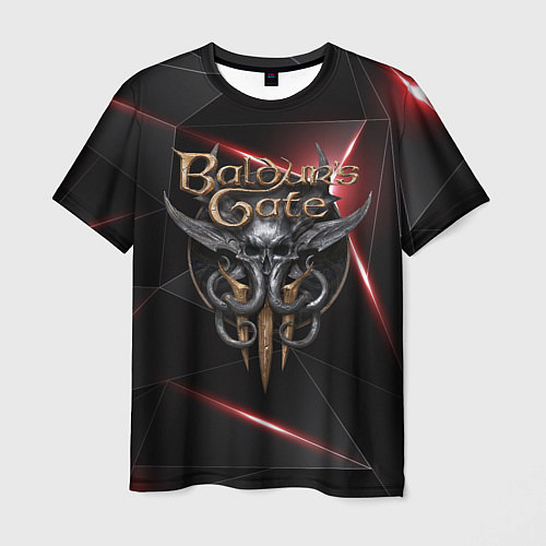 Мужская футболка Baldurs Gate 3 logo black red / 3D-принт – фото 1