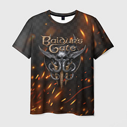 Футболка мужская Baldurs Gate 3 logo fire, цвет: 3D-принт