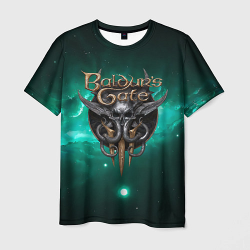 Мужская футболка Baldurs Gate 3 logo green / 3D-принт – фото 1
