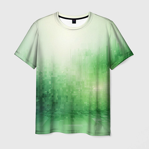 Мужская футболка Травяные пиксели / 3D-принт – фото 1