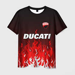 Футболка мужская Ducati- красное пламя, цвет: 3D-принт