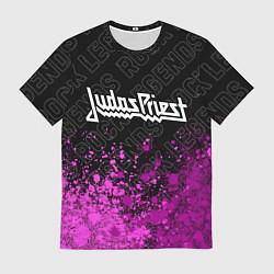 Футболка мужская Judas Priest rock legends: символ сверху, цвет: 3D-принт