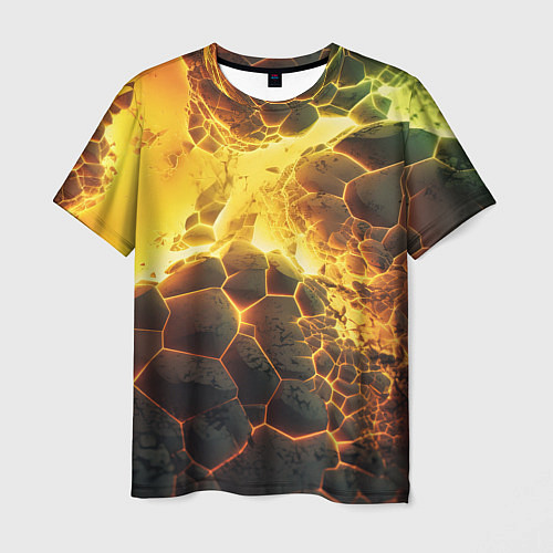 Мужская футболка Разлом плит из лавы / 3D-принт – фото 1