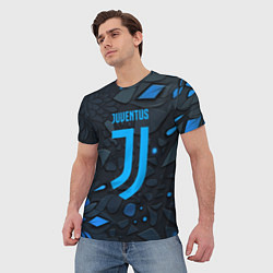 Футболка мужская Juventus blue logo, цвет: 3D-принт — фото 2