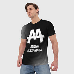 Футболка мужская Asking Alexandria glitch на темном фоне, цвет: 3D-принт — фото 2