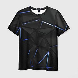 Мужская футболка Black texture neon line