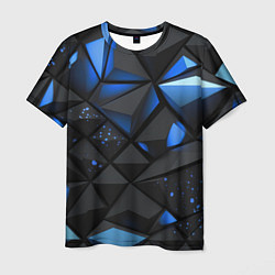 Мужская футболка Blue black texture