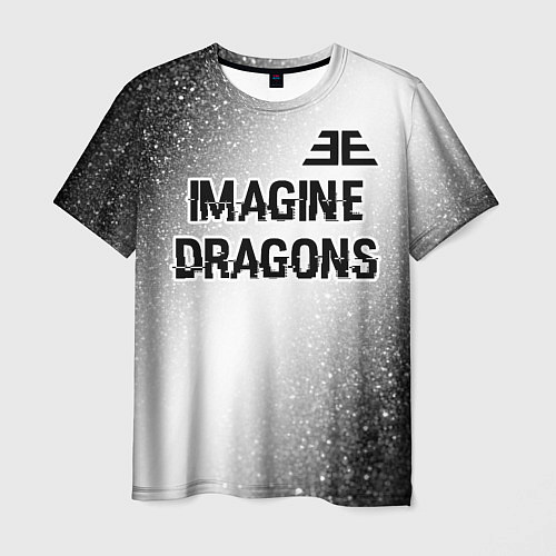 Мужская футболка Imagine Dragons glitch на светлом фоне: символ све / 3D-принт – фото 1