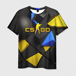 Футболка мужская CSGO blue yellow abstract, цвет: 3D-принт