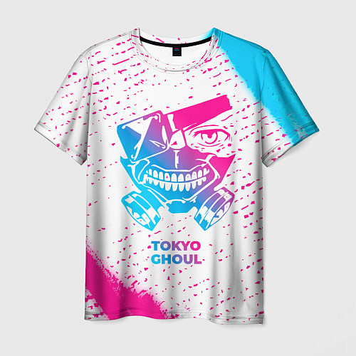 Мужская футболка Tokyo Ghoul neon gradient style / 3D-принт – фото 1