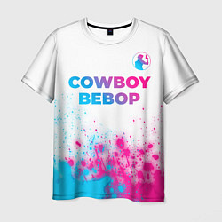 Футболка мужская Cowboy Bebop neon gradient style: символ сверху, цвет: 3D-принт