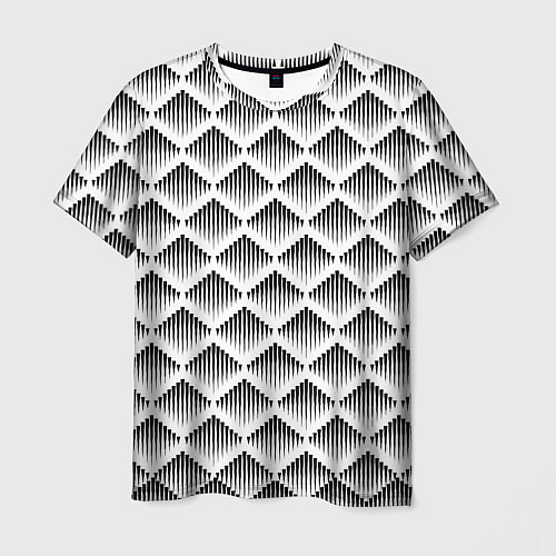 Мужская футболка Ромбы из черных треугольников / 3D-принт – фото 1
