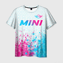 Мужская футболка Mini neon gradient style: символ сверху