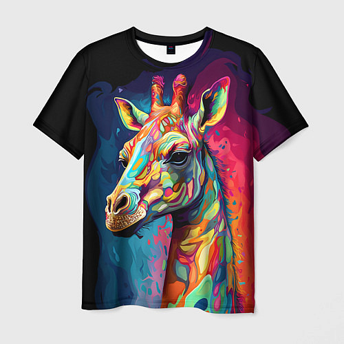 Мужская футболка Психоделический жираф / 3D-принт – фото 1