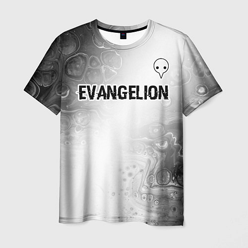 Мужская футболка Evangelion glitch на светлом фоне: символ сверху / 3D-принт – фото 1