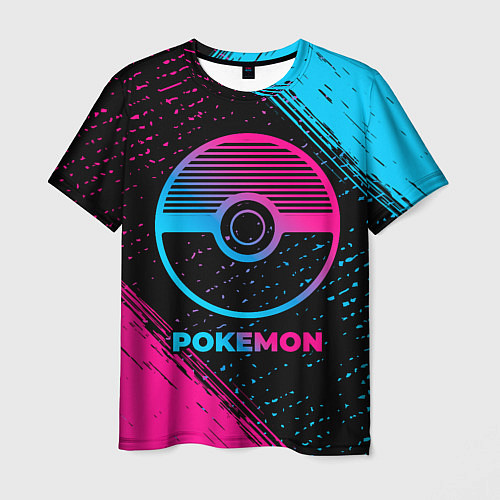 Мужская футболка Pokemon - neon gradient / 3D-принт – фото 1