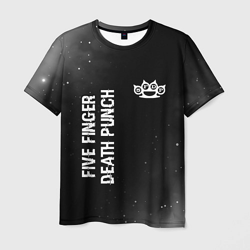 Мужская футболка Five Finger Death Punch glitch на темном фоне: над / 3D-принт – фото 1