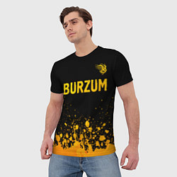 Футболка мужская Burzum - gold gradient: символ сверху, цвет: 3D-принт — фото 2